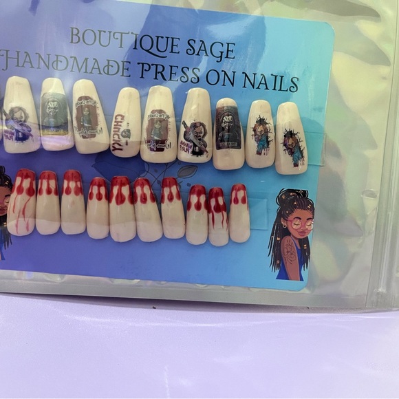 Handmade  Chucky Press On Nails with Graphic Designs - Picture 6 of 8